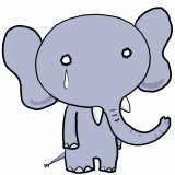 泣く象のイラスト