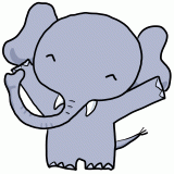 喜ぶ象のイラスト