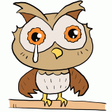 泣くフクロウのイラスト