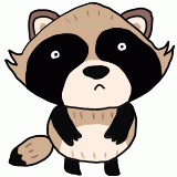 キョトンとする狸のイラスト