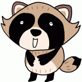 笑う狸のイラスト