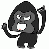 大笑いするゴリラのイラスト