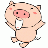 喜ぶ豚のイラスト