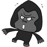 怯むゴリラのイラスト