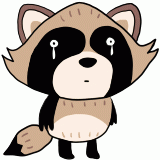 泣く狸のイラスト