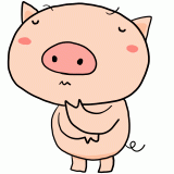 考える豚のイラスト