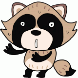動揺する狸のイラスト
