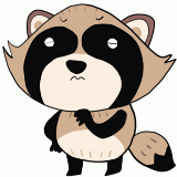 考える狸のイラスト