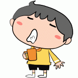うがいする男の子のイラスト