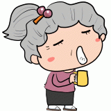 うがいするおばあちゃんのイラスト