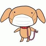 マスクする犬のイラスト