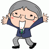 喜ぶ中学生男子のイラスト
