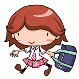 通学する女子高生のイラスト