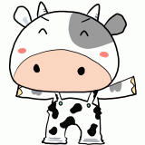 楽しそうな牛のイラスト