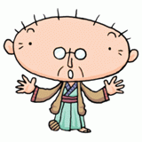 驚く着物のおじいさんのイラスト
