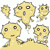 増殖するウィルスのイラスト
