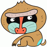 座るマンドリルのイラスト