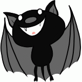飛びかかるコウモリのイラスト