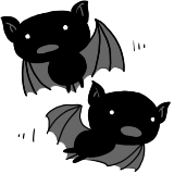 ふわふわ飛ぶコウモリのイラスト