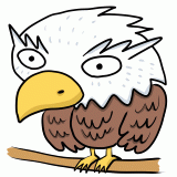木に止まる鷹のイラスト
