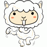踊るアルパカのイラスト