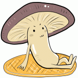 座るしいたけのイラスト