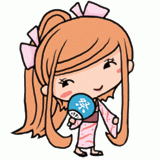 団扇であおぐ浴衣の女性のイラスト