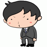 不服そうなサラリーマンのイラスト