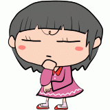 考える女の子のイラスト