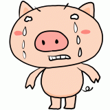 号泣する豚のイラスト