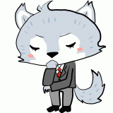 考えるオオカミのイラスト