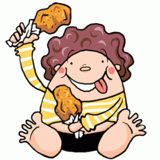 食欲おうせいな男性のイラスト