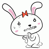 怯えるウサギのイラスト