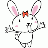 喜ぶウサギのイラスト