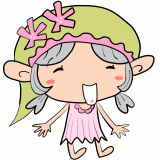 笑う妖精の女の子のイラスト