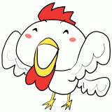 喜ぶ鶏のイラスト