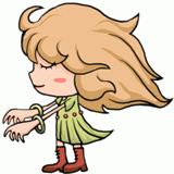 目を閉じる女性のイラスト