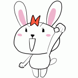 やる気を見せるウサギのイラスト