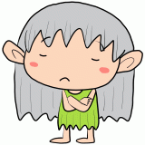 考える妖精の男の子のイラスト
