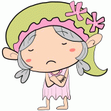 考える妖精の女の子のイラスト