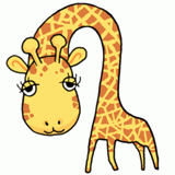 見つめてくるキリンのイラスト