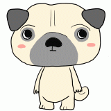無表情のパグのイラスト