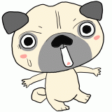 驚くパグのイラスト