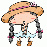 不思議そうな女の子のイラスト