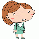 無気力なスーツの女性のイラスト