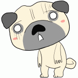 絶望するパグのイラスト