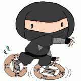 水蜘蛛の術を使う忍者のイラスト