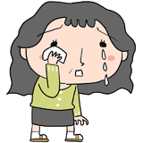 泣くおばさんのイラスト
