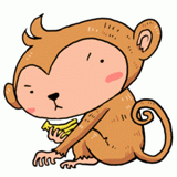 バナナを持つ猿のイラスト