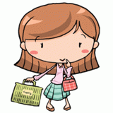 買い物をする主婦のイラスト
